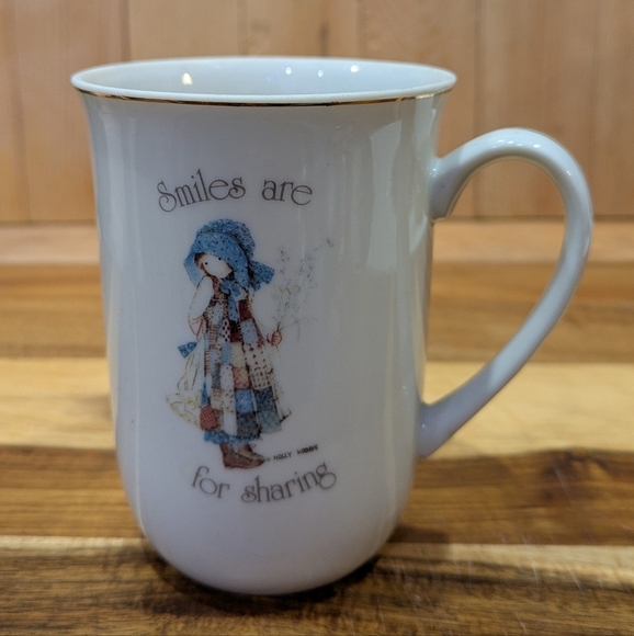 White Ceramic Mug with Blue and Brown Design - Picture 2 of 8